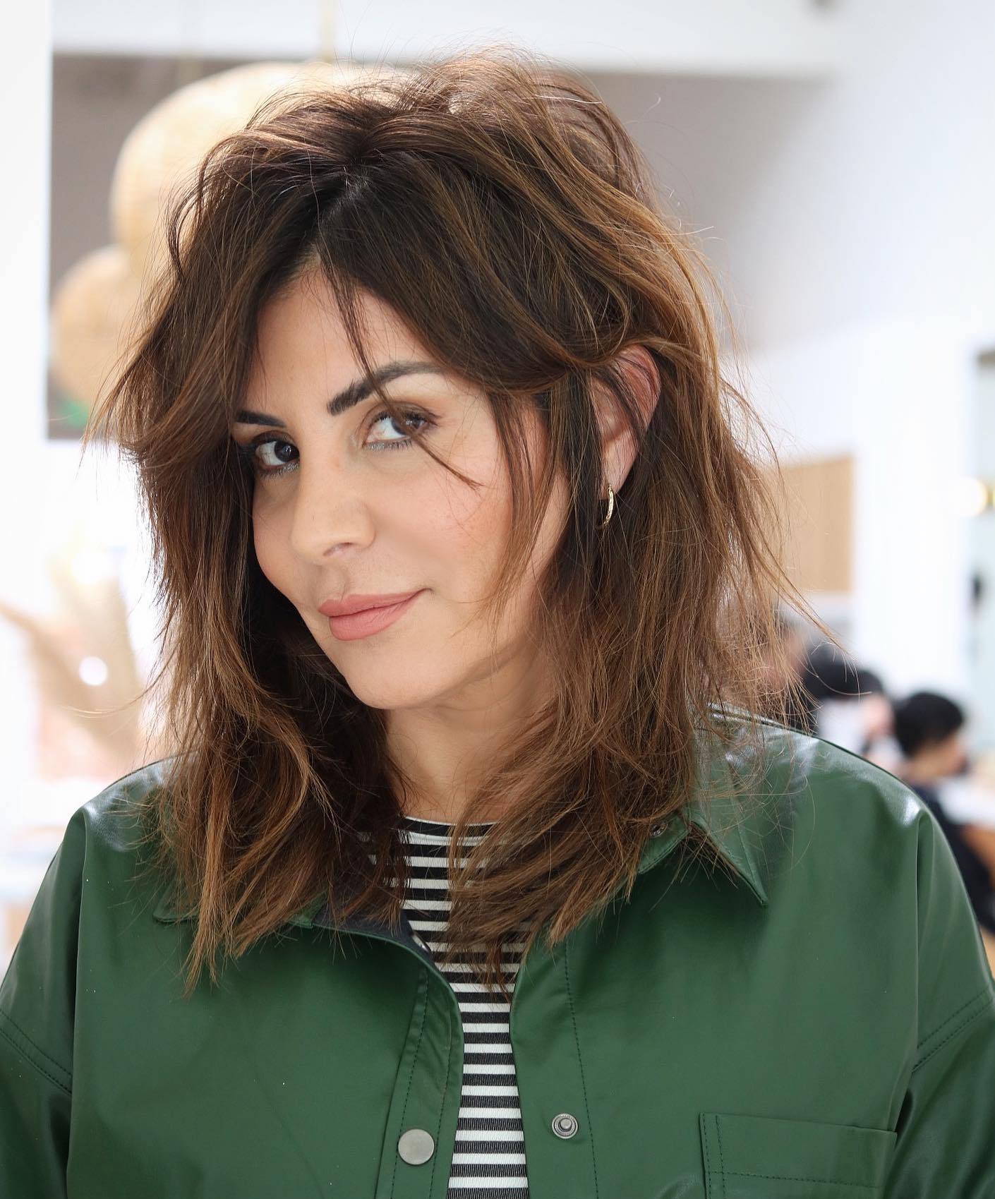 Wispy Midi Wolf Cut with Flyaways